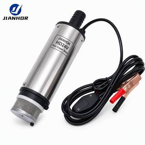 משאבת שמן חשמלית מנירוסטה <span class=keywords><strong>12V</strong></span> 24V משאבת העברת דיזל טבולה משאבת דלק מיני עם תפסי סוללה למשאית מחפר - Product Image 1