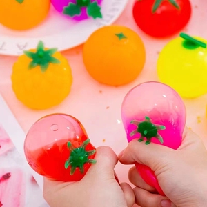 Balle de décompression transparente en plastique, simulation d'œuf réaliste, jouet à presser en forme de fruit, balle anti-stress pour jeunes de 15 à 35 ans - Product Image 1