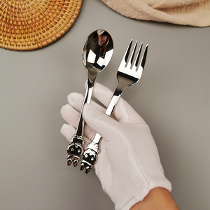 DFU192 Juego de Cuchara y Tenedor para Niños de Acero Inoxidable 18/10, Material Grueso, Juego de Cuchara y Tenedor 304 para Comer - Product Image 2