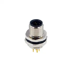 Mannelijke 5 Pin M12 Ronde Achterpaneel Mount Waterdichte Connector M16 Draad Invoegen