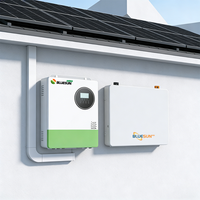 Sistema de Energía Solar Todo en Uno Bluesun, Inversor Híbrido de 6.2KW, Batería de Litio de 15KWh/10KWh, 6000-8000 Ciclos, Uso Doméstico