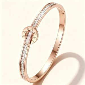 Bracelet en acier inoxydable résistant à l'eau et au ternissement, plaqué or 18 carats, avec zircon, bijoux de luxe pour femmes - Product Image 6