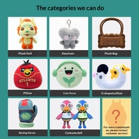 Mascotte d'entreprise en peluche personnalisée professionnelle avec échantillons d'images, figurines de dessins animés, plantes, fruits, poupées, emballage personnalisé