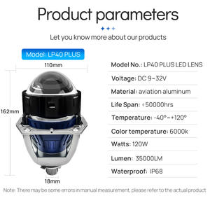 Xenplus <span class=keywords><strong>Nuova</strong></span> <span class=keywords><strong>Generazione</strong></span> LP40 PLUS 120W 6000K 35000LM Proiettore Bi-LED da 3.0 Pollici con Sistema Smart AFS per Fari Auto - Product Image 6