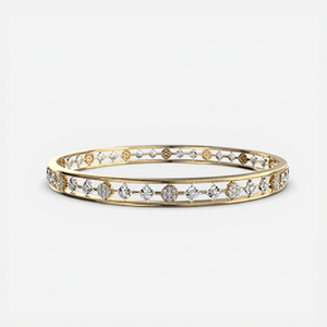 2CT Lab Grown Diamond Round Cut Statement <b>Bangle</b> | Luxury Bridal Wedding Jewelry | Anniversary Gift - Product Image 1