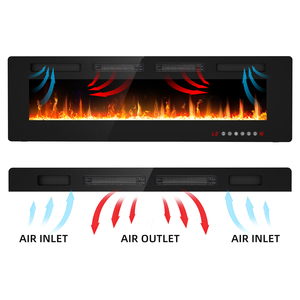 <span class=keywords><strong>Chimenea</strong></span> Eléctrica Empotrada Moderna <span class=keywords><strong>de</strong></span> 60 Pulgadas con Llama LED, Opciones <span class=keywords><strong>de</strong></span> Color <span class=keywords><strong>de</strong></span> Llama <span class=keywords><strong>de</strong></span> Leña y Cristal, Control por Aplicación - Product Image 4