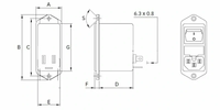 Filtre EMI à entrée IEC avec double fusible 6A 10A fabriqué en usine |   Filtre anti-bruit pour alimentation électrique |   Certifié CUL CE RoHS