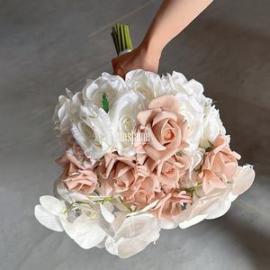 MSFAME Nuevo Personalizado Hecho a Mano <span class=keywords><strong>de</strong></span> Alta Calidad <span class=keywords><strong>Ramo</strong></span> <span class=keywords><strong>de</strong></span> Boda Nupcial Real Touch Ramos <span class=keywords><strong>de</strong></span> <span class=keywords><strong>Rosas</strong></span> - Product Image 6
