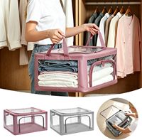 Caixa de Armazenamento Dobrável Moderna e Ecológica em PVC, Organizador de Roupas Transparente com Zíperes Duplos para Armazenamento de Brinquedos e Roupa de Cama