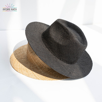 Shinehats 2023 OEM Sombreros de Paja Fedora de Lujo con Ala Ancha Personalizados al por Mayor Unisex para Adultos Panamá Verano Playa Viajes Casual