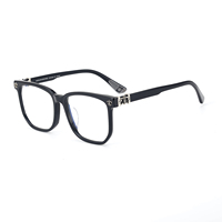 Monture de lunettes carrée en acétate personnalisée ODM unisexe avec charnières en métal moulé artisanal, lunettes optiques ophtalmiques