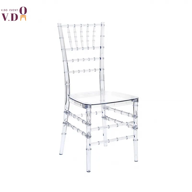 Venta caliente sillas al por mayor sillas de boda tifany resina transparente silla Chiavari