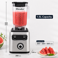 Mixeur Commercial Robuste 2,2 L, 5+ Vitesses Variables, Contrôle de Vitesse par Impulsions, pour Smoothies, Cafés et Jus de Fruits