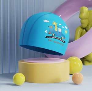 <span class=keywords><strong>Bonnet</strong></span> <span class=keywords><strong>de</strong></span> <span class=keywords><strong>bain</strong></span> imperméable en tissu PU pour enfants, filles et garçons, motif dessin animé, extra-large, enveloppant la tête, pour adolescents apprenant la natation - Product Image 3