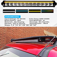 Barre lumineuse LED Spot Beam ambre RGB DRL bicolore pour camion tout-terrain, SUV, Jeep Wrangler, Prado