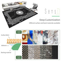 Tapis et carpettes imprimés pour salon lavables en machine / Tapis de sol de haute qualité / Paillassons modernes en polyester imprimé