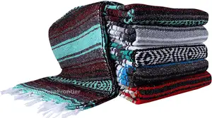 Доступный образец, оптовая продажа, пляжное одеяло, дешевое, индивидуальный принт, флаг оптом, мексиканское одеяло Falsa Yoga
