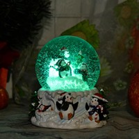 Noël 3d personnalisé modèle animal globe à neige mignon pingouin figurine statue boule de neige résine artisanat art cadeaux armoire affichage ornement