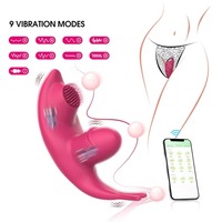 APP-gesteuerte Tragbare Vibrierende Unterwäsche für Frauen Klitoris-Stimulator Zungen-Leckbürste Einführbarer Dildo Anal-Vibrator für Frauen