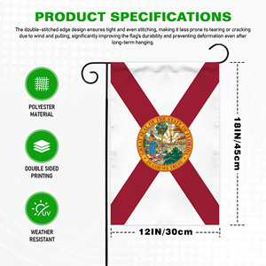 Bandera de Jardín Personalizada de Alta Calidad, 12x18, Doble Cara, Bandera de Florida con Cruz Roja, Bandera Promocional - Product Image 3
