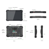 Tableta Industrial Resistente de 10 Pulgadas, 1200 Nits, 8+128 GB, Octa Core, Android 13, con 4G/WiFi/BLE/GPS IP67 para Agricultura de Precisión