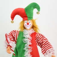 Poupée Clown de Noël Électrique Animée, Jouet Musical en Plastique à Piles, Décoration Intérieure Classique de Noël