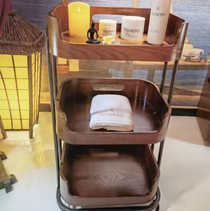 Chariot de rangement en bois de haute qualité pour outils de beauté, maquillage et coiffure, pour salon - Product Image 4