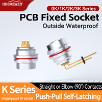 Circuit imprimé PCB coudé droit 90° °   Connecteur Push-Pull étanche IP68, série EEG 0K/1K/2K/3K, 2 à 32 broches