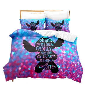 Factory Direct Supply Kids Children Duvet Cover Digital Printing Set Suppliers 3D Printed Stitch Series Bedding