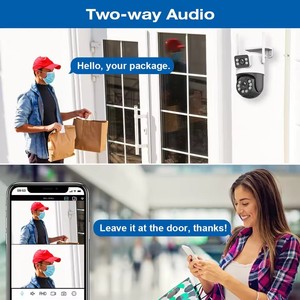 NOUVEAU Système de caméra de sécurité intelligente extérieure <span class=keywords><strong>Icsee</strong></span> APP 6MP avec suivi, double objectif, WiFi, IP66, capteur CMOS 6MP, audio bidirectionnel et panoramique/inclinaison cloud - Product Image 2
