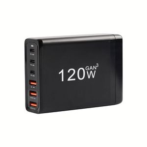 อะแดปเตอร์ชาร์จเร็ว High Speed 120W Gan Charger Type-C ชาร์จเร็ว 6 พอร์ต สำหรับเดินทาง ชาร์จเร็วพิเศษสำหรับแล็ปท็อปและโทรศัพท์มือถือ - Product Image 4