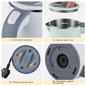 Bouilloire électrique intelligente sans fil en acier inoxydable 110V/220V, anti-séchage, isolation thermique, capacité 1,2L, puissance 800W, arrêt automatique - Product Image 3