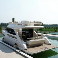 Yacht à moteur en fibre de verre de 50 pieds, console simple, flybridge, deux moteurs Cummins 205 CV diesel, CCS CE, 2 cabines, prêt à être expédié
