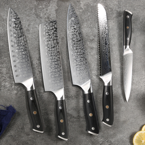 5Pcs Damascus Chef <strong>Knife</strong> Set Stainless Steel Laser Pattern Razor <strong>Sharp</strong> Ergonomic Ambidextrous Handle <strong>Kitchen</strong> <strong>Knives</strong> - Product Image 1