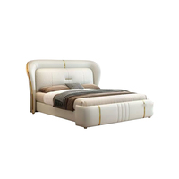 Modernes Soft-Stauraumbett mit Premium-Lederpolsterung Queen/King Size E0-Zertifiziert JUNYUHAO Direktvertrieb ab Werk