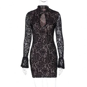 chinese dress ladies Black Turtle Lace Splicing Mini Dress & Reviews - Black - Dresses