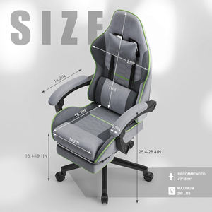 Massage lombaire de haute qualité gris Racing <span class=keywords><strong>Gamer</strong></span> chaises <span class=keywords><strong>Angle</strong></span> réglable 360 degrés pivotant ascenseur chaises de <span class=keywords><strong>bureau</strong></span> de jeu avec repose-pieds - Product Image 2