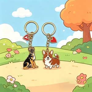 Porte-clés en alliage de zinc pour animaux de compagnie, porte-clés en métal émaillé, animal mignon de dessin animé, pour sac, sac à main, charme, décoration de sac à dos, souvenir, cadeau - Product Image 6