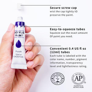 Ensemble <span class=keywords><strong>de</strong></span> peinture acrylique <span class=keywords><strong>Paul</strong></span> Cézanne Art, 12 couleurs, tubes <span class=keywords><strong>de</strong></span> 12 ml, pour enfants et débutants, pour <span class=keywords><strong>toile</strong></span> et papier - Product Image 3