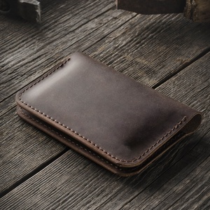 New Fashion <b>RFID</b> <b>Blocking</b> Minimalist Slim <b>Wallet</b> Crazy Horse Genuine Leather Men <b>Wallet</b> - Product Image 4