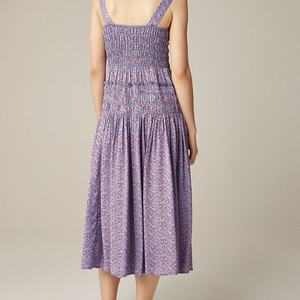 Fabricante de Ropa, Vestidos Midi de Algodón para Mujer, Estampados, de Sarga, con Espalda Descubierta, sin Mangas, Elegantes y Casuales, Primavera-Verano - Product Image 4