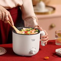 Cuisinière électrique multifonction 1,3 L pour usage domestique, mini-mijoteuse pour aliments et nouilles avec couvercle en verre trempé