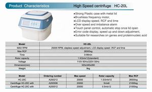 Centrífuga de laboratorio de alta velocidad <span class=keywords><strong>Zenith</strong></span> <span class=keywords><strong>Lab</strong></span> con motor sin escobillas Programa de bloqueo de puerta electrónico Control de grupo - Product Image 4