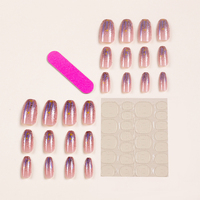 Fournisseur de produits pour les ongles, vente en gros, design de couleurs arc-en-ciel, ongles artificiels à presser, faux ongles