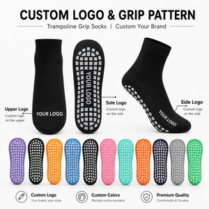OEM <b>Custom</b> Logo Trampoline <b>Grip</b> <b>Socks</b>, Lightweight Anti-Slip Jump <b>Socks</b> for Indoor Playground & Trampoline Park - Product Image 2