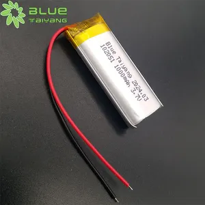 ブルーTaiyang102051リチウムポリマーバテリアlipo de li ion 3.7v 1000mahリチウムポリマーバッテリー