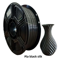 Filament d'impression 3D PLA 2025 PLA Noir Finition Soie Diamètre 1,75 mm Approvisionnement direct du fabricant pour imprimantes