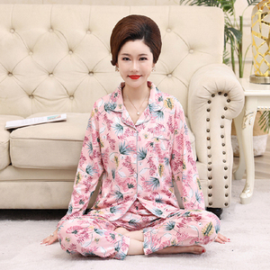 <span class=keywords><strong>Pigiama</strong></span> <span class=keywords><strong>donna</strong></span> primavera e autunno nuove madri di mezza età e anziane plus size cardigan a maniche lunghe tuta servizio a domicilio - Product Image 6