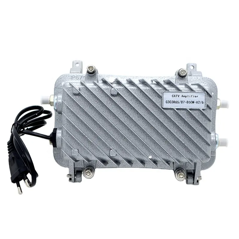 Hot bán cao đạt được ac60/220V hai chiều CATV thân cây dòng khuếch đại hơn 30dB băng thông 45-862MHz FTTH sợi quang thiết bị