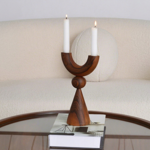 เชิงเทียนไม้ธรรมชาติสำหรับตกแต่งภายในสไตล์บ้านไร่แบบเรียบง่าย - Product Image 1